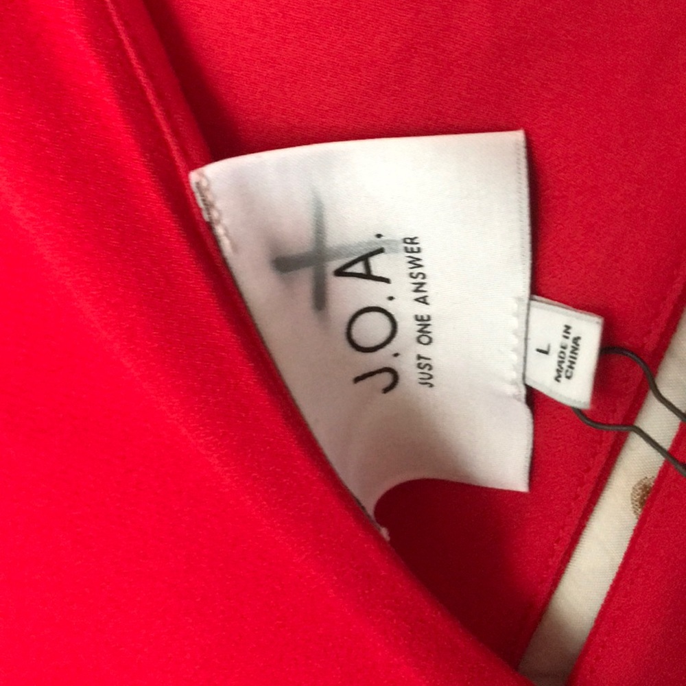 NWT J.O.A Red Bell Sleeve Dress - Picture 2 of 5